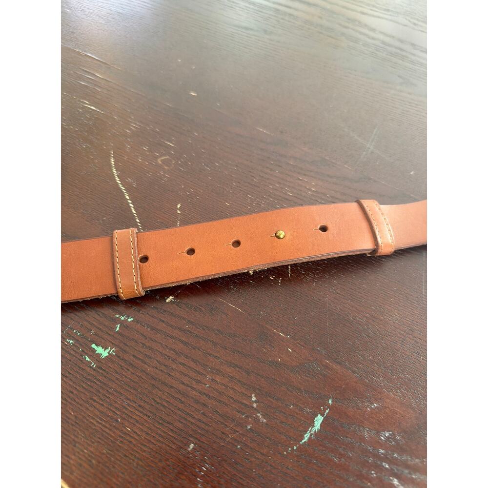 Gap Belt Brown Cow Leather Adjustable Unique Hook Front Buckle Cognac - Picture 4 of 6
